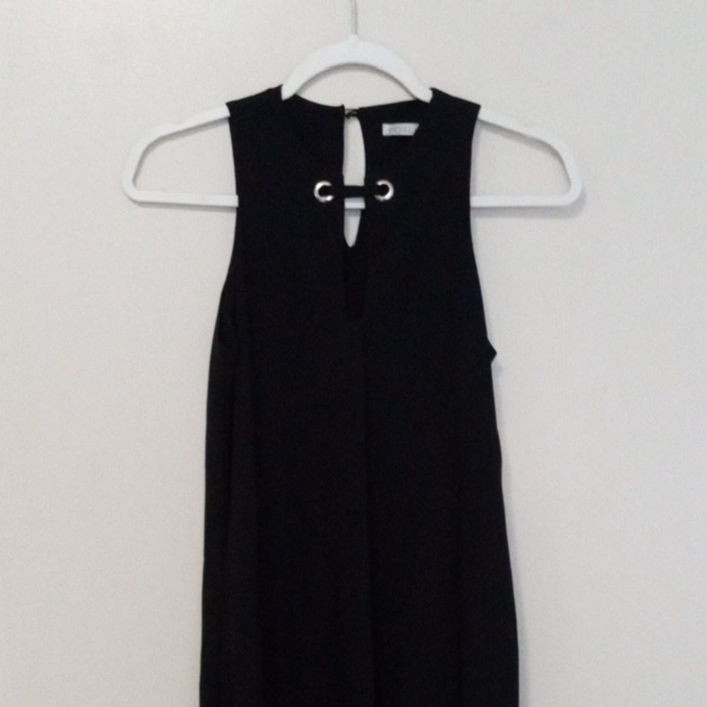 Rachel Roy Black Sleeveless Maxi Hi-low Dress with Grommet Detail Size XS